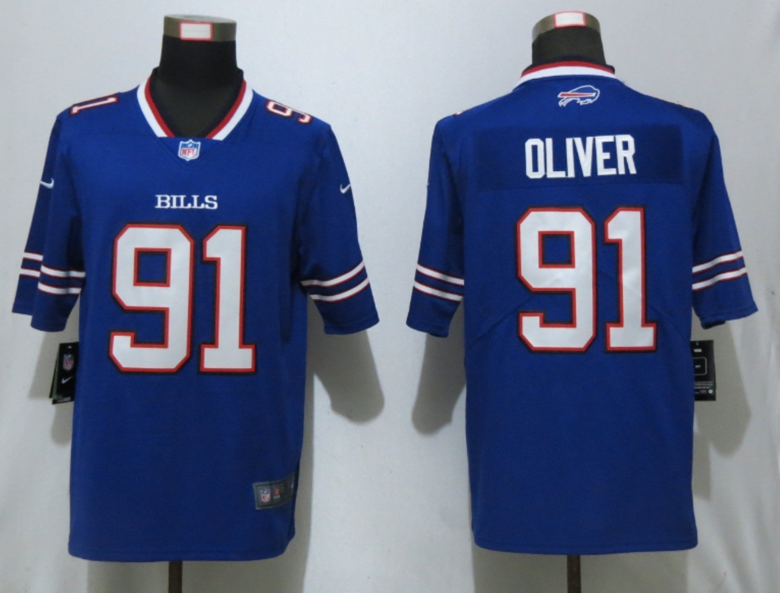 Men Buffalo Bills 91 Oliver Blue Nike Vapor Untouchable Limited Playe NFL Jerseys